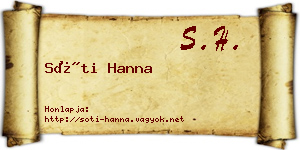 Sóti Hanna névjegykártya